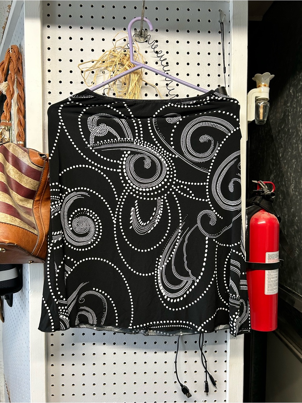 Black & White Swirl Dot Print Skirt